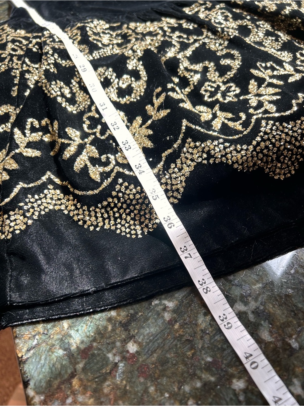 VTG Scott McClintock Velvet Drop Waist Off the Shoulder Party Dress. Made in USA - Picture 10 of 11